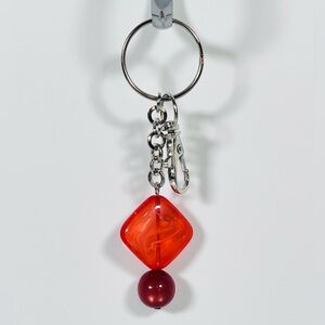 Orange Bead Keychain / Bag Charm